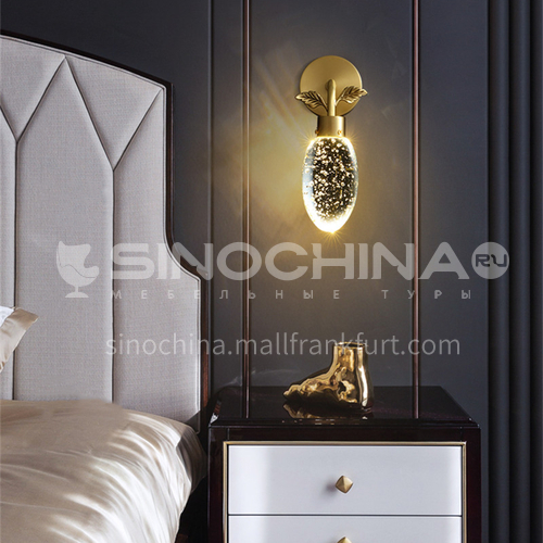 Light luxury crystal bedside wall lamp modern minimalist living room wall lamp warm bedroom room lamp-AG-LB3146